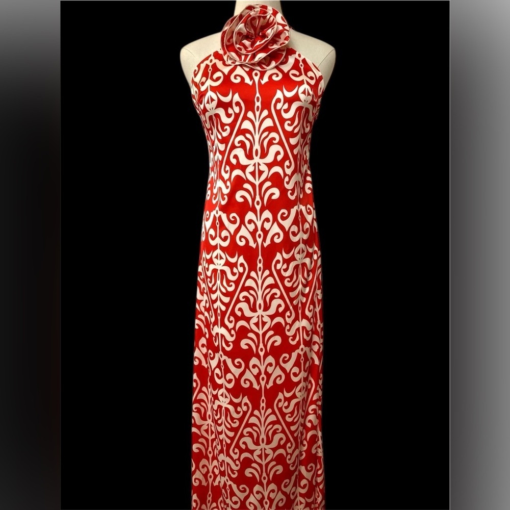 FATE
NWT
size Medium 

Red and White Halter Maxi Dress